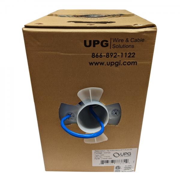500 ft. 16AWG Speaker Wire - 4 Conductor - CMR Fire Rated - Blue